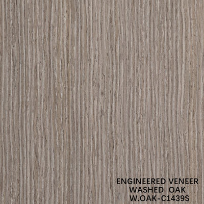 Técnicas de corte de fatia de revestimento de madeira de carvalho lavada Reconstituído Grão vertical Tamanho padrão 2500 * 640mm Tabela decorativa para interiores W.OAK-1439S / 1580S / 1591S